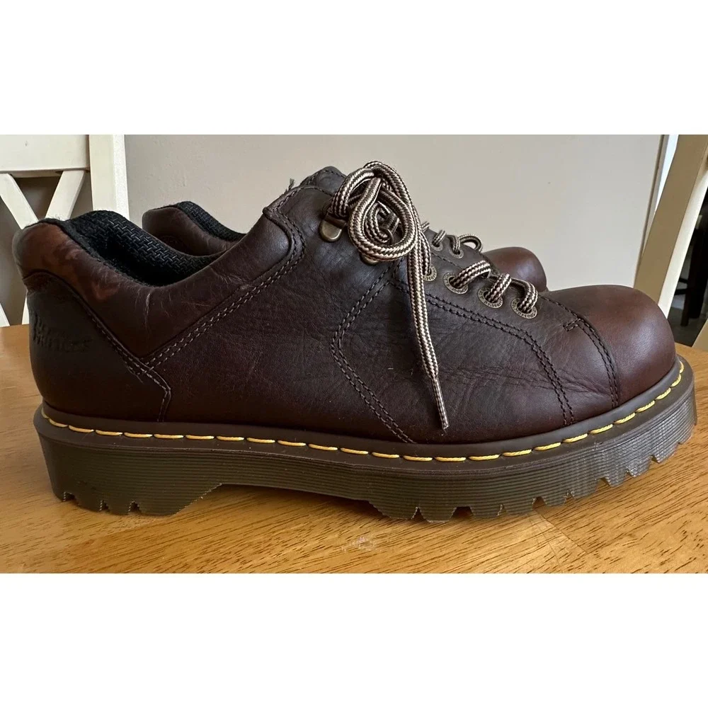 VTG Dr. Martens Brown Leather Chunky Platform Shoes Mens 12 NEW Y2K 10938 READ